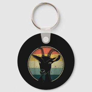 Retro 60s 70s Vintage Farmer Animal Lover Goat Key Ring