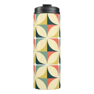 Retro 60's and 70's retro seamless pattern, vintag thermal tumbler