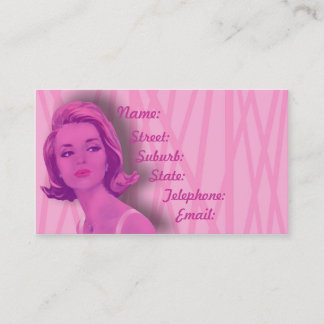 Retro 60s Baby Pink Hairdressers Business Card