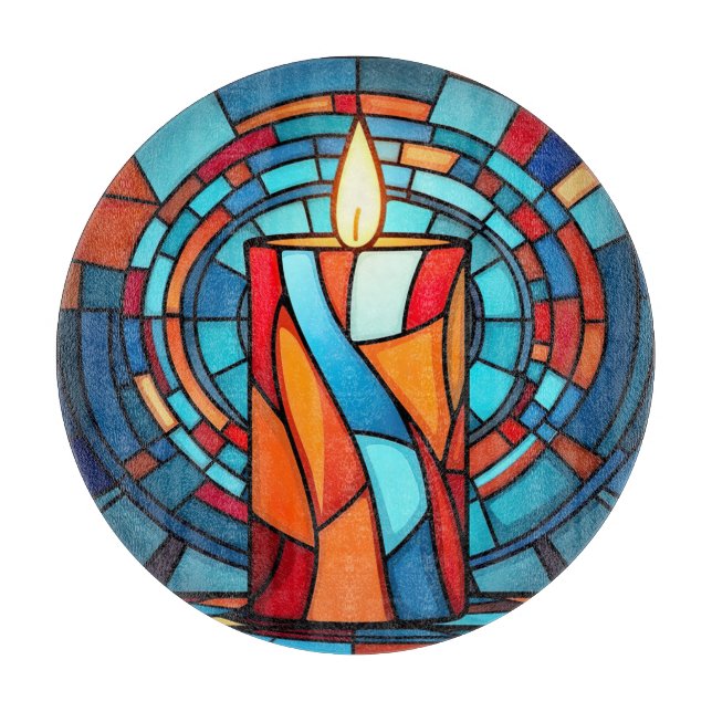 Retro 60s Christmas Candle  Cutting Board (Front)