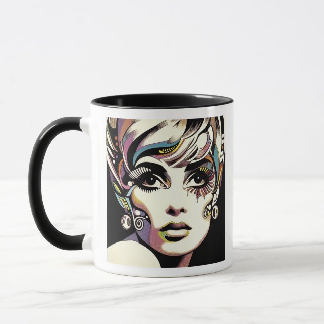 Retro 60's Face and Quote Mug (Left)