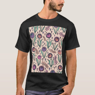 Retro 60s Floral: Home Decor Pattern T-Shirt