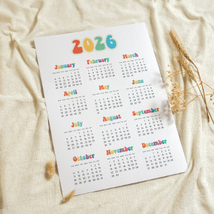 Retro 60s Hippie 2025 calendar Poster
