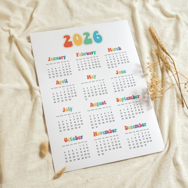 Retro 60s Hippie 2026 calendar Poster (Creator Uploaded)