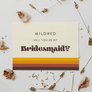 Retro 60s Mid Century Bridesmaid Proposal Card