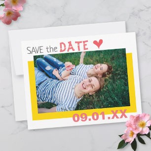 Retro 60s Mid-Century Modern Wedding Photo Save The Date