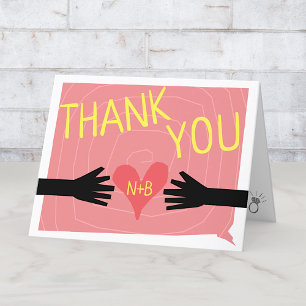 Retro 60s Mid-Century Modern Wedding Thank You Card