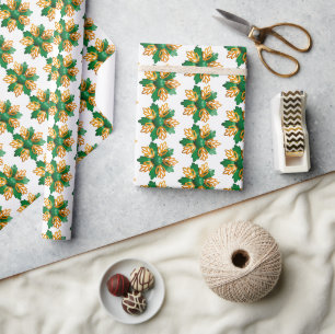 Retro 60s MOD Flower Pin Birthday Floral Deco Wrapping Paper