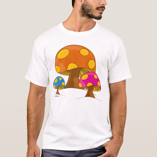 Retro 60's Mushroom Ringer T-Shirt (Front)