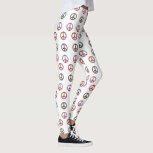Retro 60s Peace Sign Multi-Colour Yoga Leggings