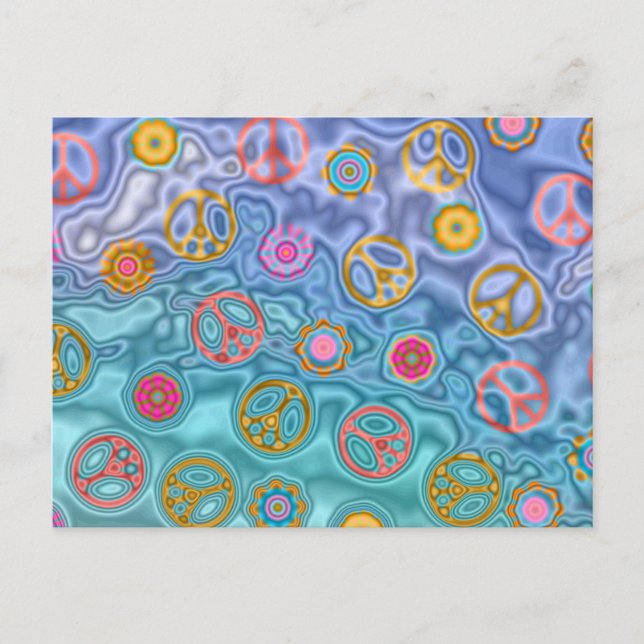 Retro 60s Peaceful Ocean Waves Apparel Gifts Postcard (Front)