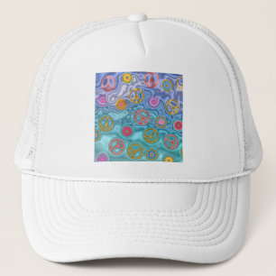 Retro 60s Peaceful Ocean Waves Apparel Gifts Trucker Hat