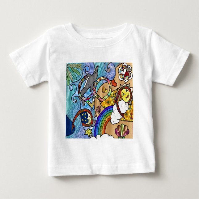Retro 60s Psychedelic At The Beach Gifts Apparel Baby T-Shirt (Front)