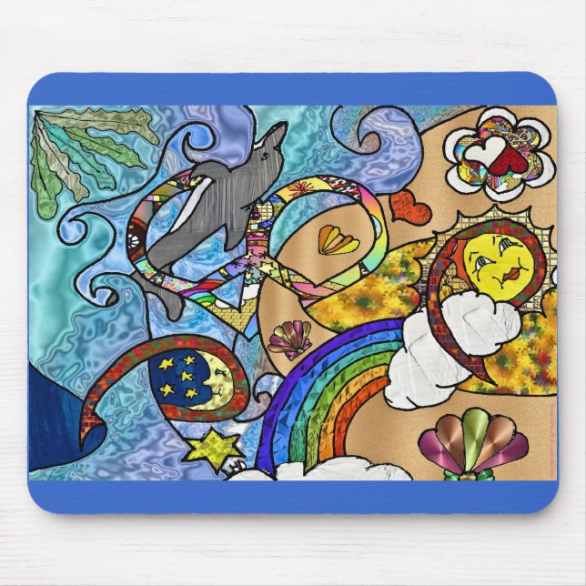 Retro 60s Psychedelic At The Beach Gifts Apparel Mouse Pad (Front)