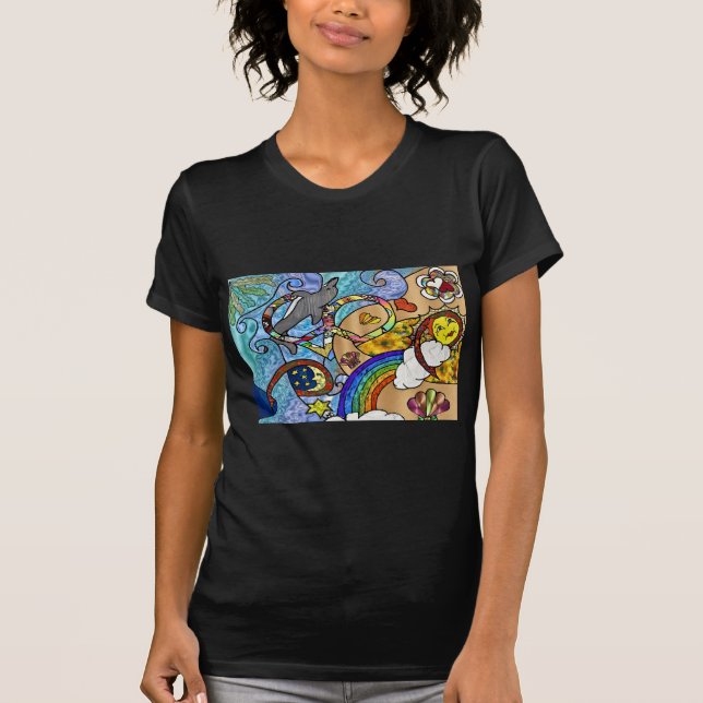 Retro 60s Psychedelic At The Beach Gifts Apparel T-Shirt (Front)