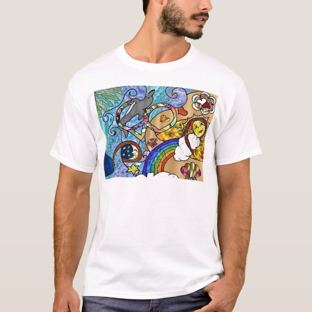 Retro 60s Psychedelic At The Beach Gifts Apparel T-Shirt (Front)