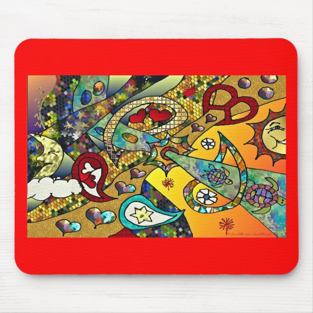 Retro 60s Psychedelic Cycle Of Life Gifts Apparel Mouse Pad (Front)