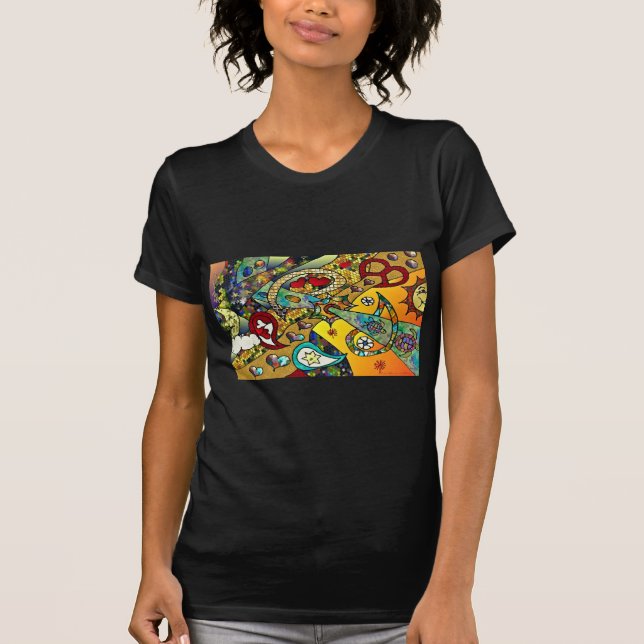 Retro 60s Psychedelic Cycle Of Life Gifts Apparel T-Shirt (Front)