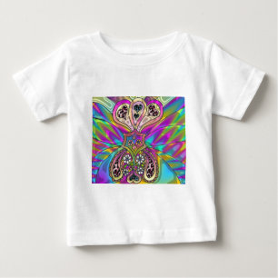 Retro 60s Psychedelic Hearts Flowers Gifts Apparel Baby T-Shirt
