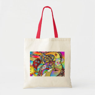 Retro 60s Psychedelic Hearts Paisley Gifts Apparel Tote Bag