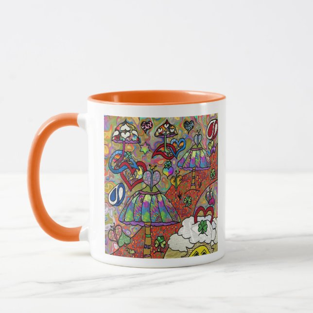 Retro 60s Psychedelic Magic Mushroom Mug (Left)