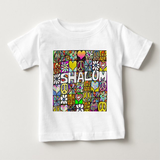 Retro 60s Psychedelic Shalom LOVE Apparel Gifts Baby T-Shirt (Front)