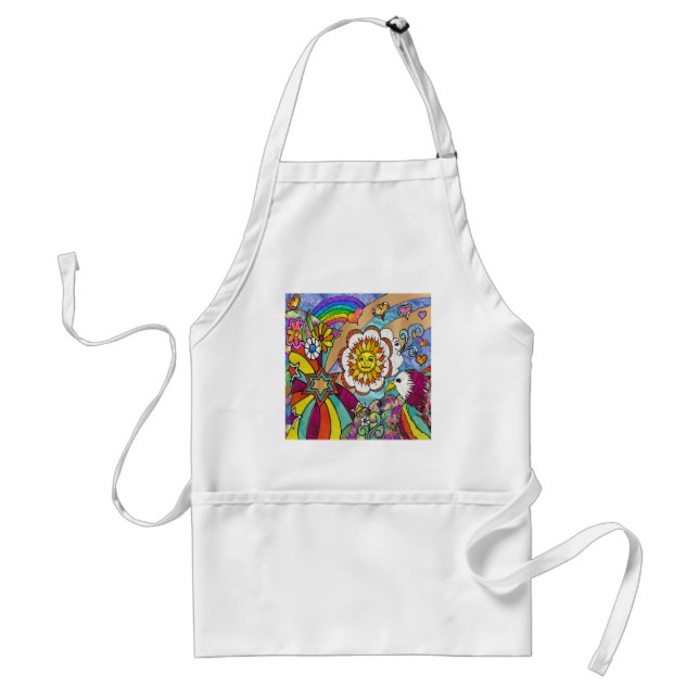 Retro 60s Psychedelic Sunshine Eagle Apparel Gifts Standard Apron (Front)