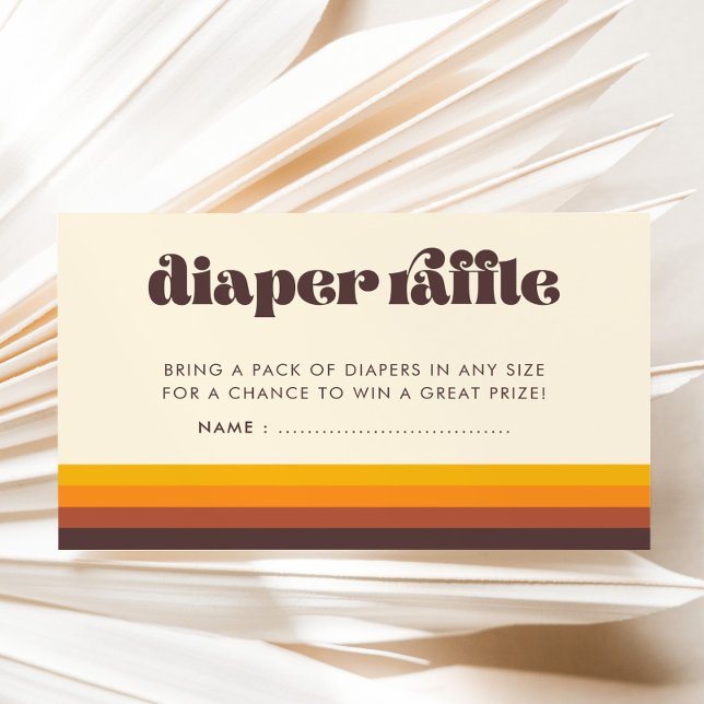 Retro 60s Vintage Baby Shower Diaper Raffle Card (Creator Uploaded)