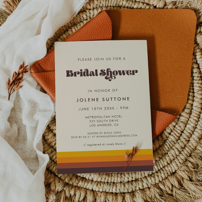 Retro 60s vintage colours Bridal shower Invitation (Creator Uploaded)