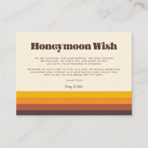Retro 60s vintage colours Honeymoon wish Enclosure Card