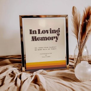 Retro 60s vintage colours In loving memory Poster