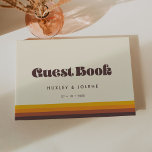 Retro 60s vintage colours wedding guest book<br><div class="desc">Multi-purpose guestbook: birthday,  bachelorette party,  baby shower,  wedding or any other occasion. Choose a retro and vintage for your wedding stationery. Classic yet modern and trendy,  it will suit all your needs. Easily customisable,  you change the text colour or the background as you like.</div>