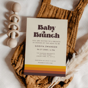 Retro 60s Vintage Mid Century Baby Brunch Invitation