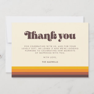 Retro 60s Vintage Mid Century Baby shower Thank You Card