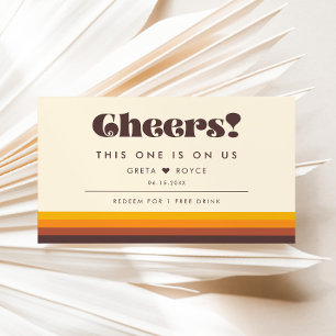 Retro 60s Vintage Mid Century Wedding Drink Ticket