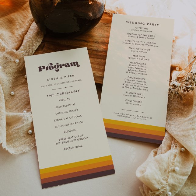 Retro 60s Vintage Mid Century Wedding Program (Creator Uploaded)