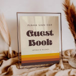 Retro 60s Vintage Sign our guest book wedding sign<br><div class="desc">Choose a retro and vintage theme for your wedding stationery. Classic yet trendy,  this groovy mid century design will suit all your needs. Easily customisable,  you change the text colour or the background as you like.</div>