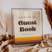 Retro 60s Vintage Sign our guest book wedding sign