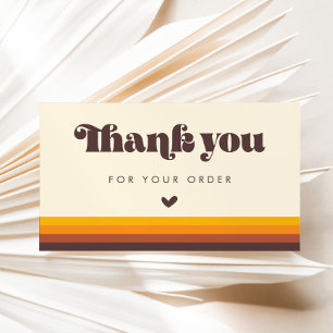 Retro 60s Vintage Thank you for your order card