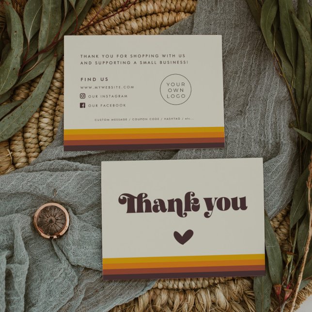 Retro 60s Vintage Thank You Package Insert Card (Creator Uploaded)