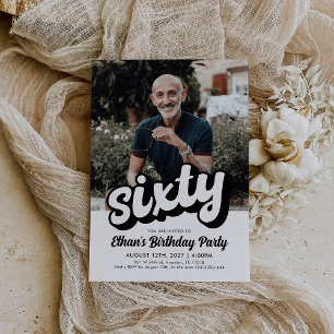 Retro 60th Birthday Invitation Sixty Birthday