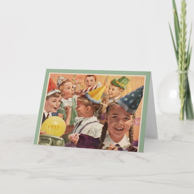 Retro 60th Birthday Party 1955 Childhood Memories Card (Front)