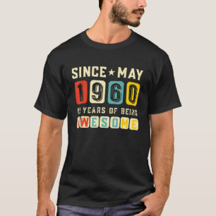 Retro 61st Birthday Gift Awesome Since May 1961 Vi T-Shirt