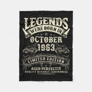 Retro 62nd Birthday For Men 62 Year Old October 19 Fleece Blanket