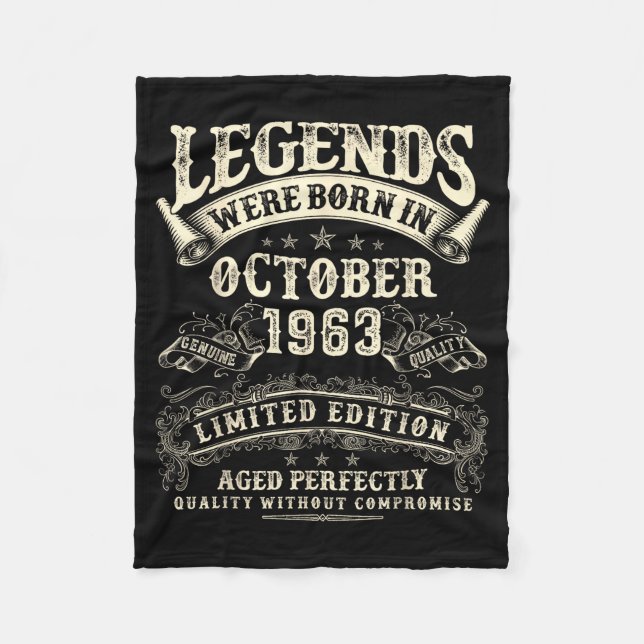 Retro 62nd Birthday For Men 62 Year Old October 19 Fleece Blanket (Front)