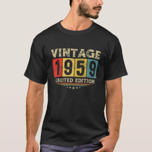 Retro 63Rd Birthday Party Vintage Born In 1959 63 T-Shirt