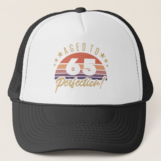 Retro 65th Birthday Humour Trucker Hat (Front)