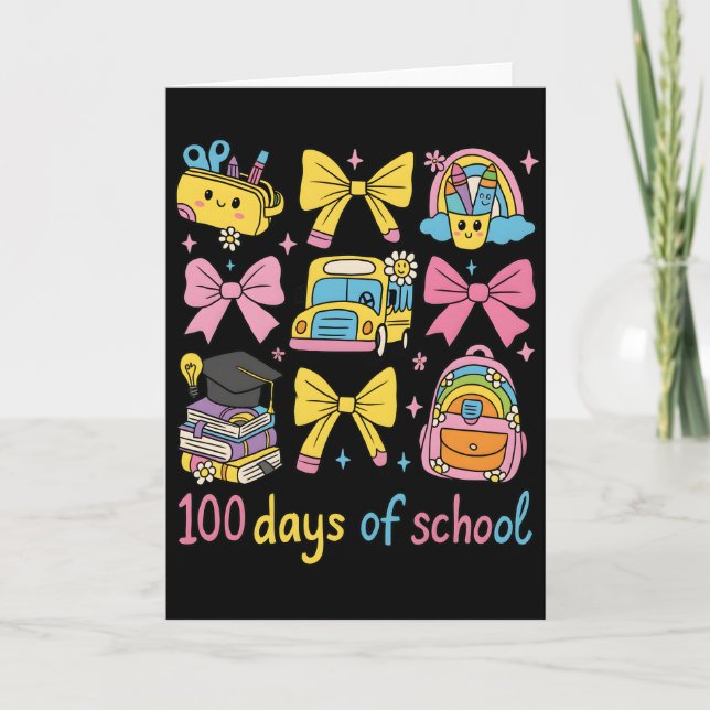 Retro 67 Days Of School Pastel Pencil Student Card (Front)