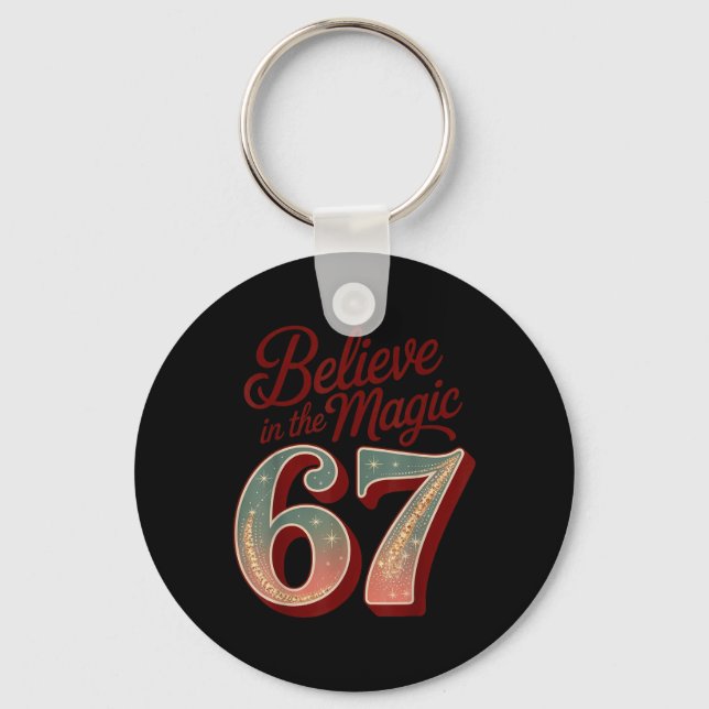Retro 67 Magic Christmas – Believe In Magic  Key Ring (Front)
