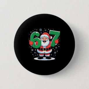 Retro 67 Meme Funny Christmas Santa Six Seven Holi 6 Cm Round Badge